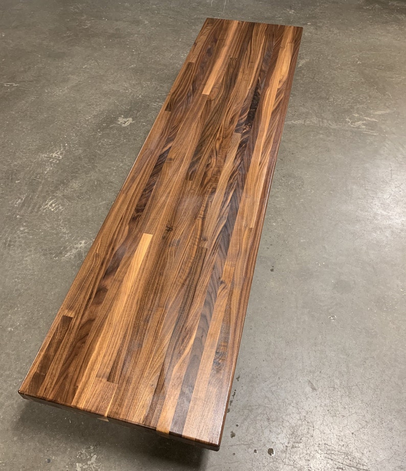 Walnut Butcher Block Wooden Shelf in Any Custom Size Wood Bar Etsy