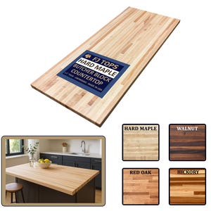 Maple Butcher Block Shelf, Bar Top, Countertop - 1.5" Thick - Custom Sizes Available