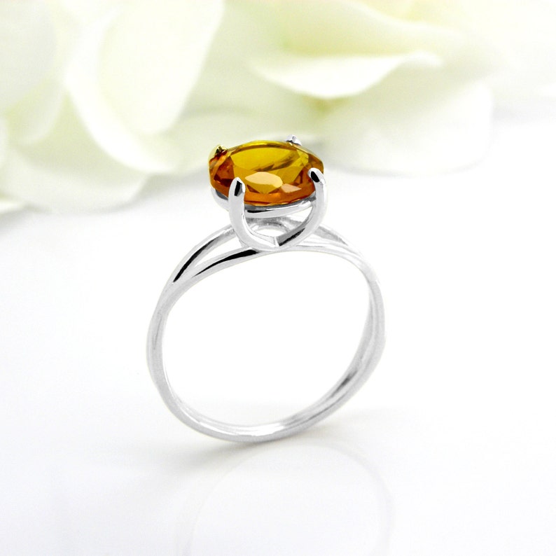 Citrine ring sterling silver November birthstone ring yellow stone ring birthstone ring mothers ring
