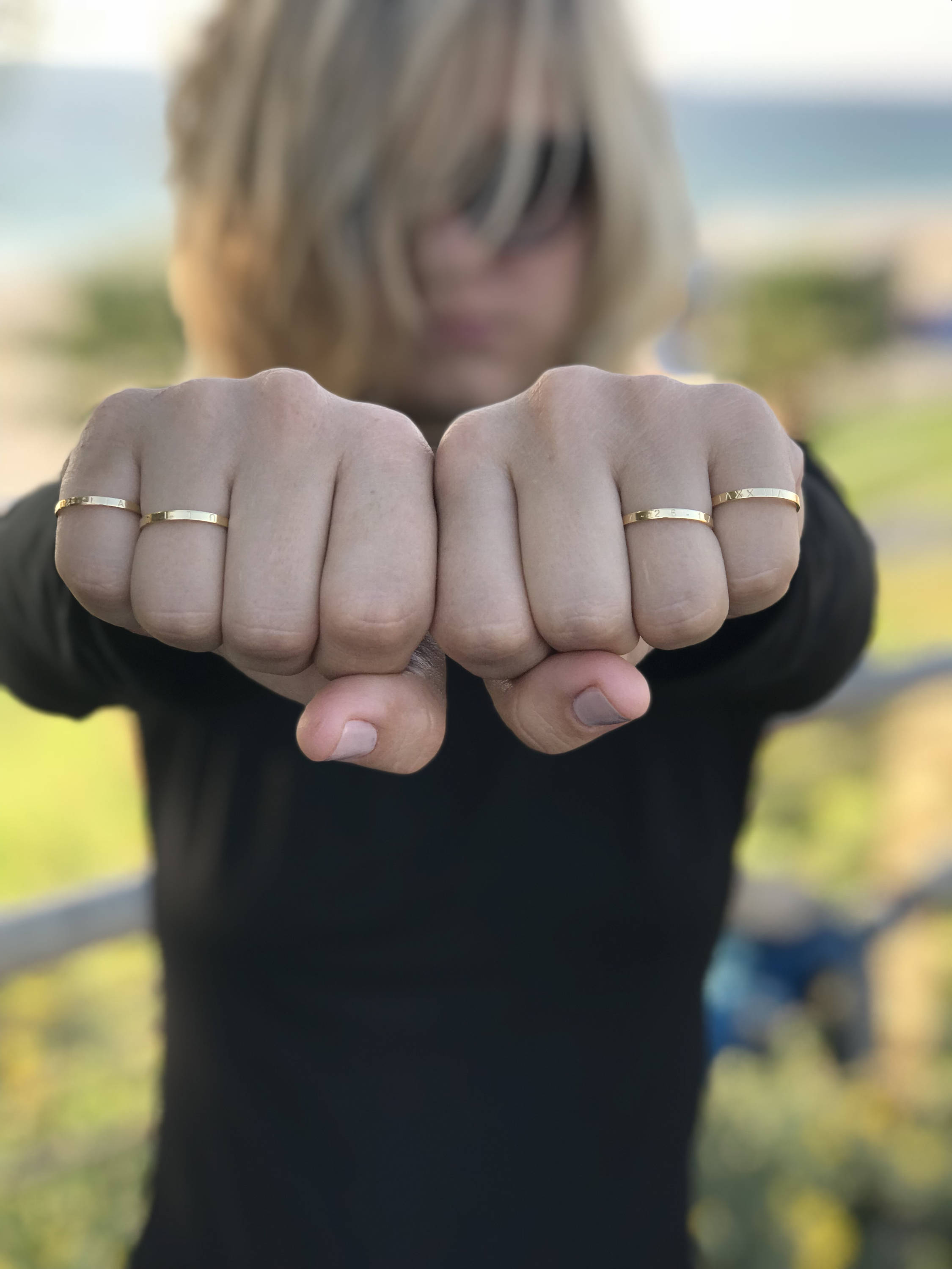 Personalized stacking ring engraved stacking rings initial Etsy