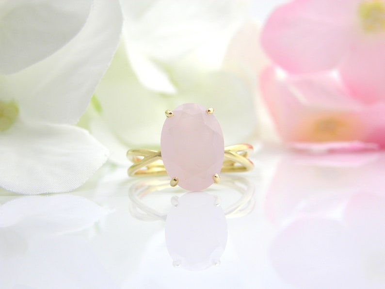 Sterling Silver Rose Quartz ring Cocktail ring love ring delicate ring pink ring Natural Gemstone ring promise ring minimalist ring
