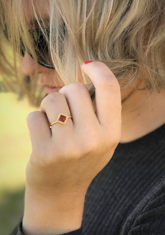 red stone ring
