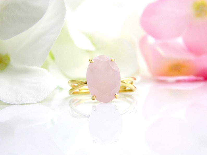 Sterling Silver Rose Quartz ring Cocktail ring love ring delicate ring pink ring Natural Gemstone ring promise ring minimalist ring