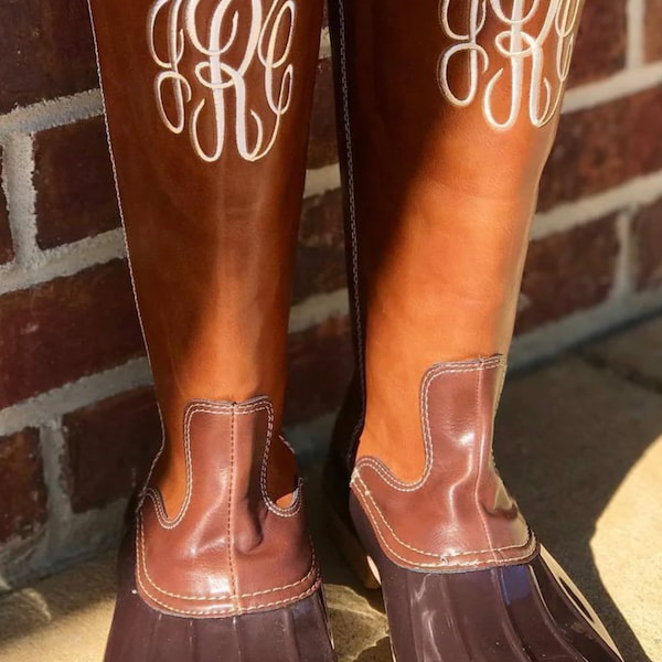 printed duck boots