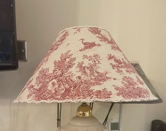 Handmade lampshades Toile de Jouy table lampshade French Shabby Chic French country style