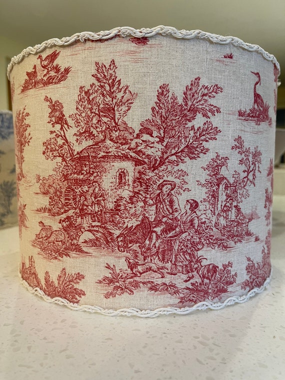 Handmade Lampshades Toile De Jouy Drum Lampshades for Table Etsy