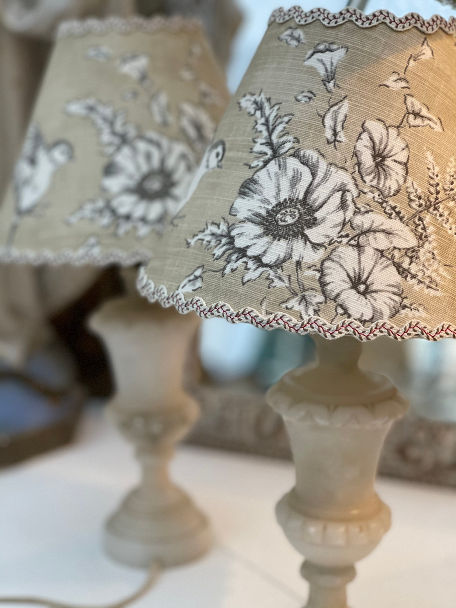 Handmade Lampshades Toile De Jouy Table Lampshade Finch Toile De Jouy