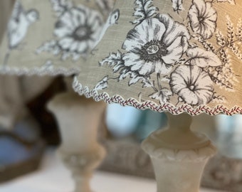 Handmade lampshades Toile de Jouy table lampshade Finch Toile de Jouy