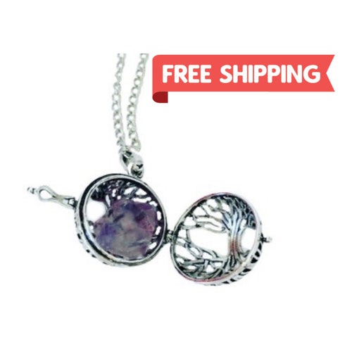 Tree of Life Locket Necklace Crystal Holder Gemstone Holder Etsy
