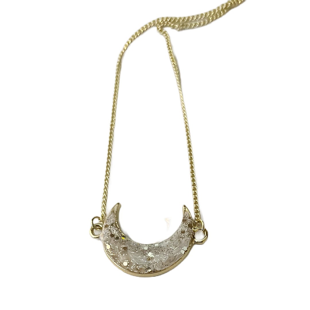 Sparkle Half Moon Pendants Etsy