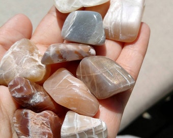 Tumbled In-store Moonstone, from Indian Rough~Healing Crystals~Healing Gemstones~Reiki Crystal Healing~Moonstone~Tumbled Stones~Chakra