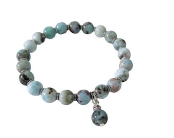 Larimar Gemstone Beaded Bracelet