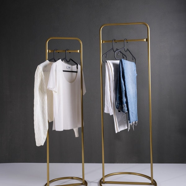 Twin Clothes Rack Set | Industrial Clothing Rack | Clothes Rail | Silver, Turquoise  and Gold Clothing Rack