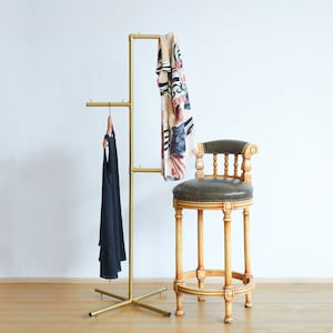 Custom Gold Standing Clothing Rack Rotating Modern Coat Rack