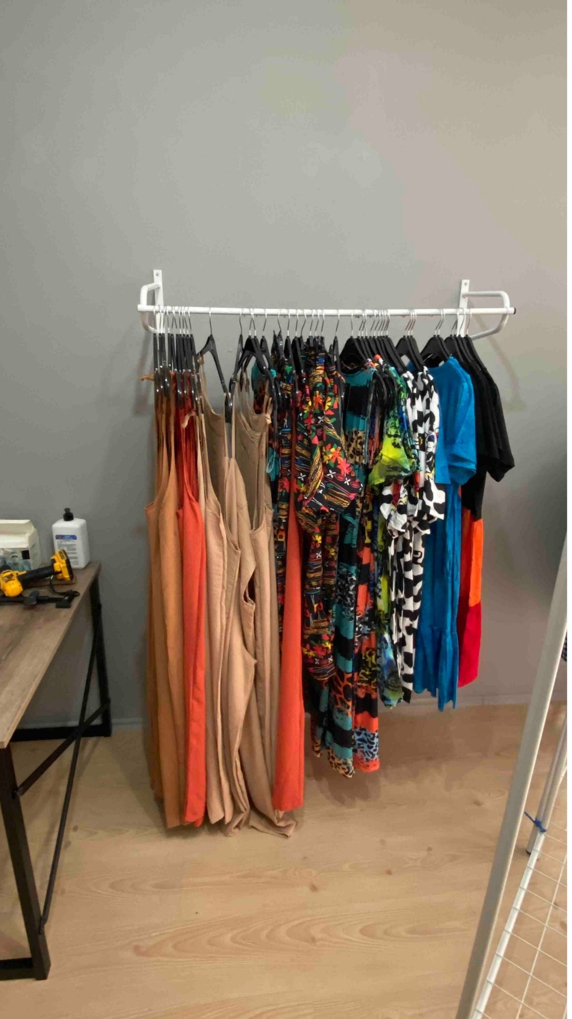 Gold Wall Mounted Clothing Rack Industrial Clothes Rack Etsy Canada