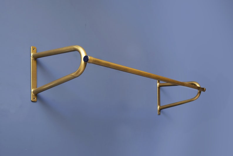 Gold Wall Mounted Clothing Rack Industrial Clothes Rack Etsy