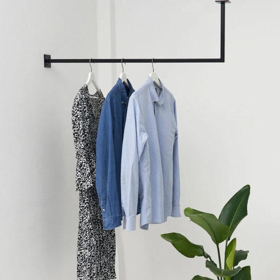 Industrial Clothing Rack, Ceiling Coat Wall Mounted Clothes Rack, Metal Clothes  Rail for Heavy Duty, Retail Store Boutique Hanger 