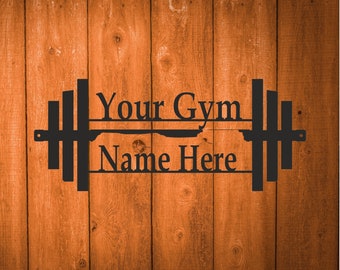 Custom Gym Metal Wall Art Decor, Personalized Steel Home Gym Garage Outdoor Indoor Sports Sign, 5 Color Options