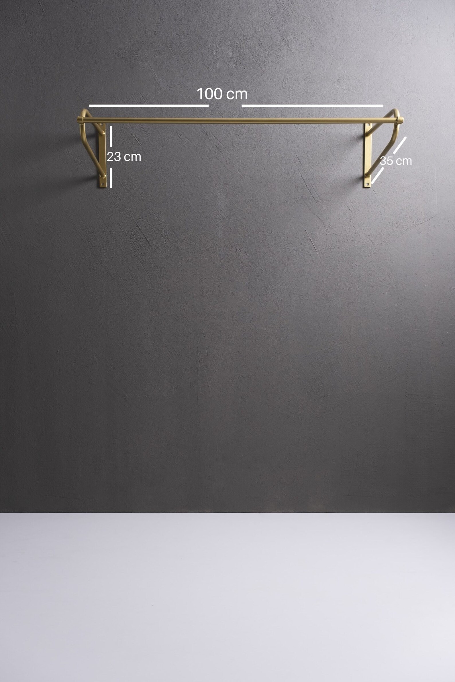Gold Wall Mounted Clothing Rack Industrial Clothes Rack Clothes Rail