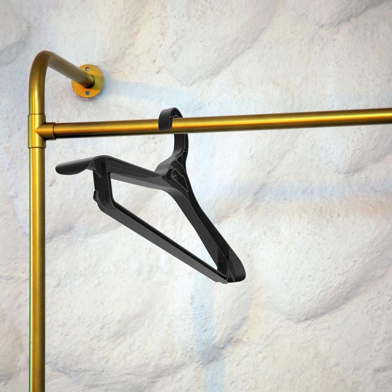 Custom Wall Mounted Clothing Rack Two Tier Clothes Rack Gold - Etsy