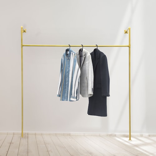 Gold Wall Mounted Curved Clothing Rack Etsy