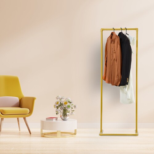 Copper Clothing Rack Metal Free Standing Clothes Rack Gold Etsy