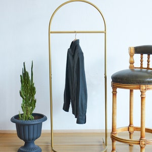 Gold Custom Clothing Rack, Brass Free Standing Coat Rack, Metal Industrial Clothes Rack Stand, Garment Rack for Retail, Entryway, Bridal