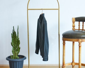 Gold Custom Clothing Rack, Brass Free Standing Coat Rack, Metal Industrial Clothes Rack Stand, Garment Rack for Retail, Entryway, Bridal