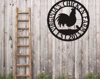 Chicken Coop Signs, Black Metal Chicken Wire, Custom Chicken Metal Wall Art, Personalized Chicken Farm Hanging