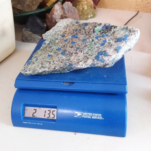 K2 Azurite, slab, cabbing rough, lapidary, gemstone, specimen, mineral, shops rock, rough, semi-precious, blue, green, black, white, #R-4628
