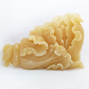 Jade, Cabbage, 9.5&quot;, flower, wealth, carving, display, specimen, mineral, rock, stone, yellow, #R-4369