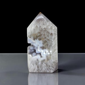 Agate with Druzy, 5", tower, point, polished, display specimen, #R-7161