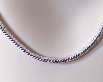 sterling silver, plated, 2.5 mm, Snake chain, spring ring clasp, necklace, 20 inch, #1902