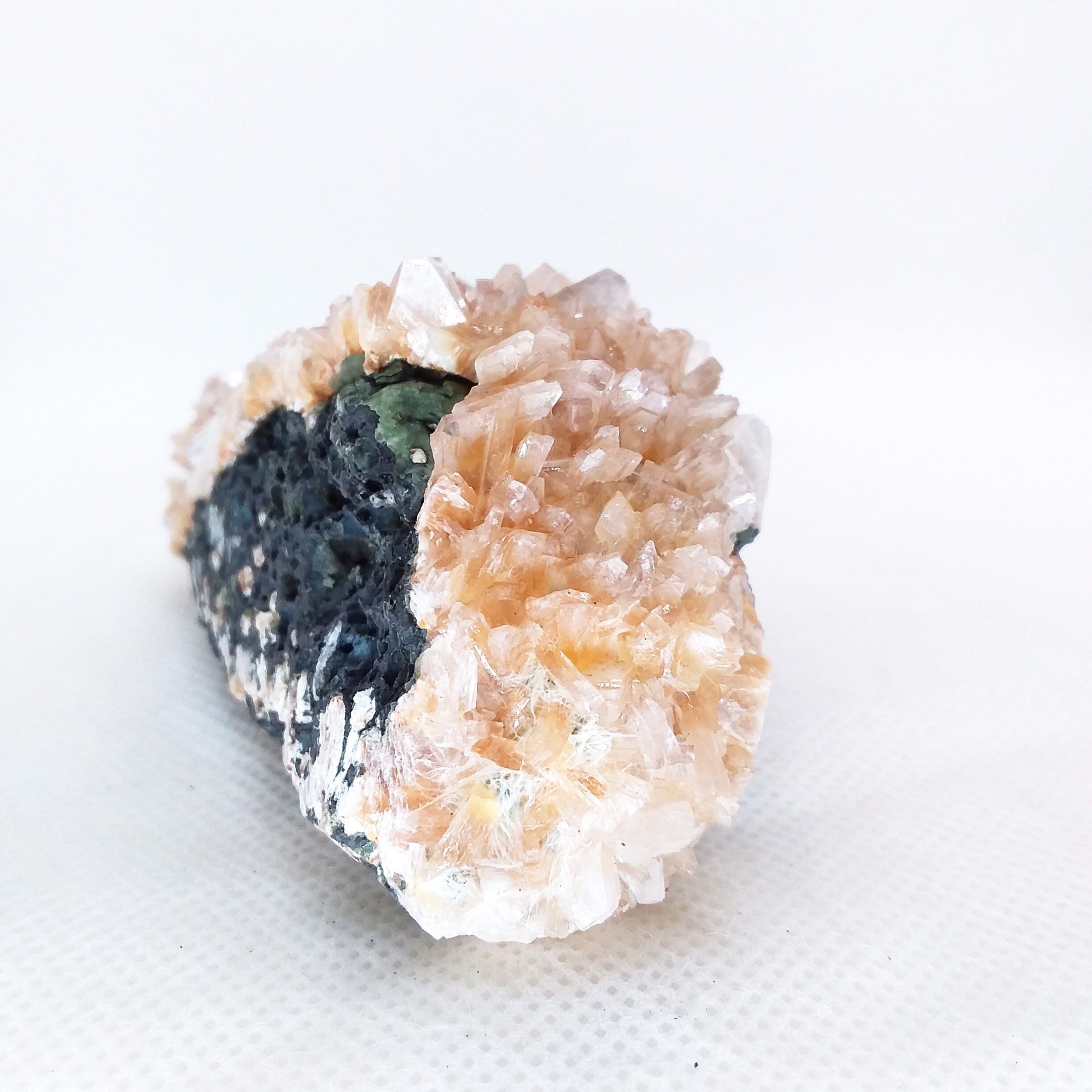 Zeolite, Display, Specimen, Mineral, Rock, Stone, Peach, Yellow