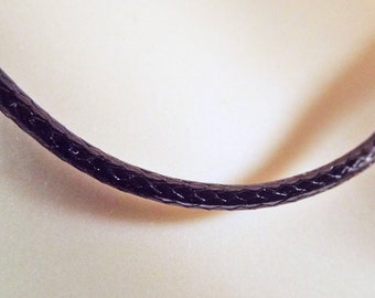 Kunstleder, geflochtene Kordel, 1 mm, Federringverschluss, Halskette, verstellbar, 17, 19, inch, schwarz, #1910