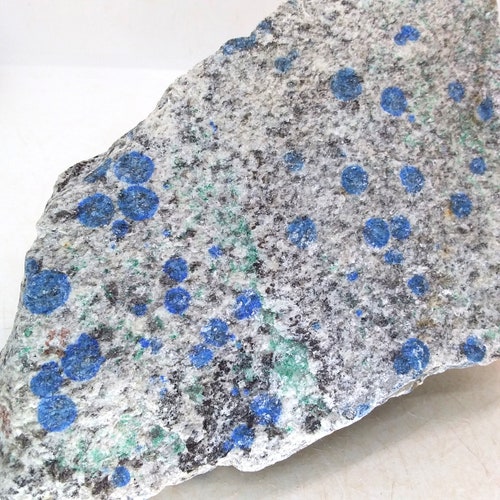 K2 Azurite, slab, cabbing rough, lapidary, gemstone, specimen, mineral, shops rock, rough, semi-precious, blue, green, black, white, #R-4628