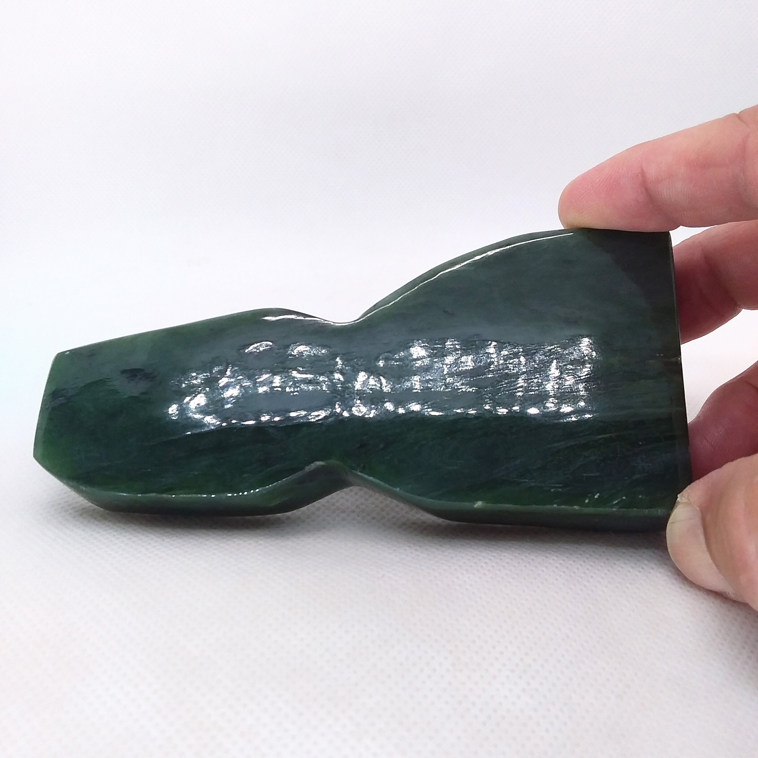 Presse-papier En Jade Néphrite Vert – Sculpté Main, Forme De Citron Vert (pierre Naturelle)