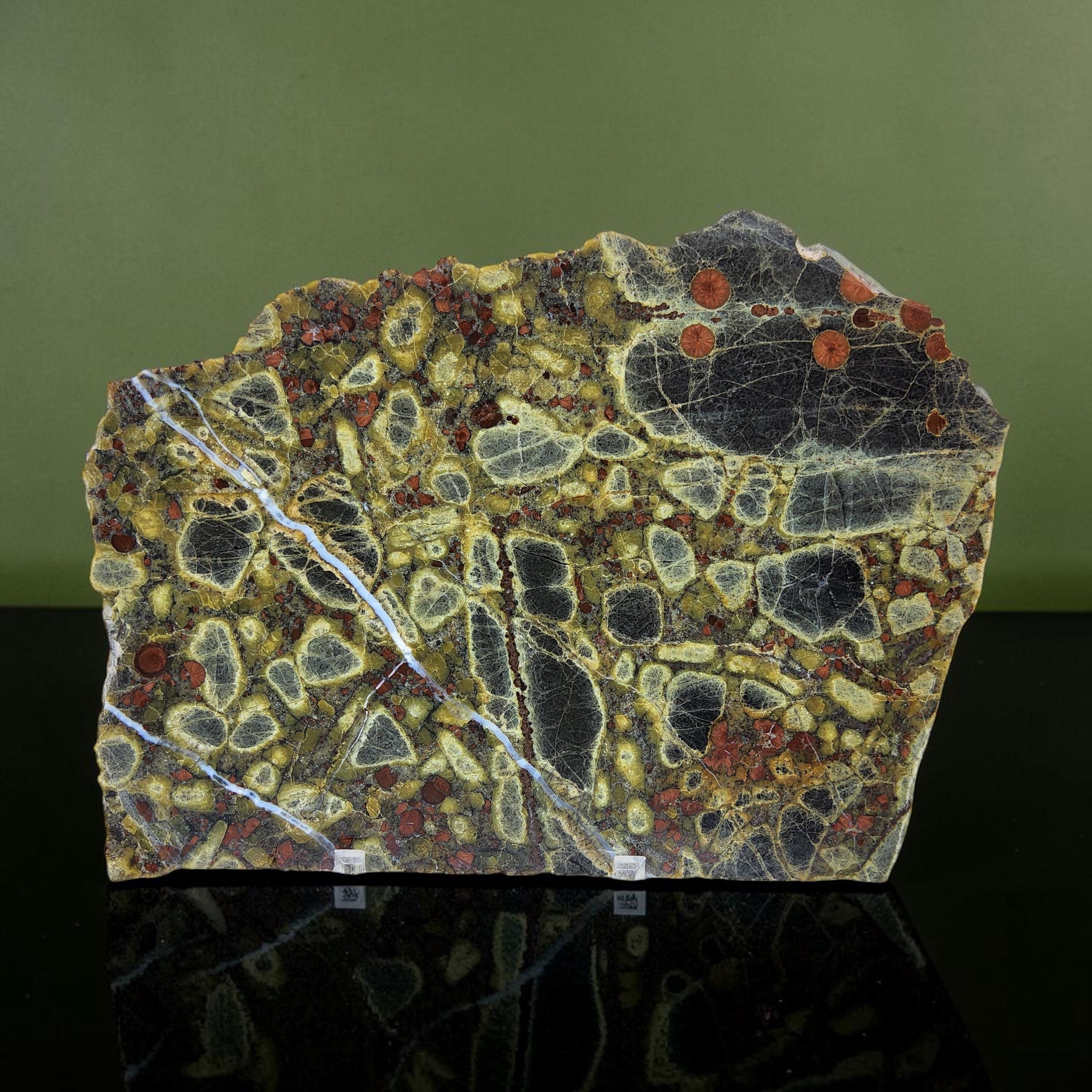 Green & Black Peanut Obsidian, Slab, Cabbing Rough, #R-7124 - Etsy