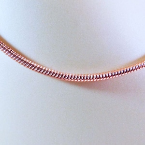 copper, 1.5 mm, Snake chain, lobster clasp, necklace, 18, 20, 22, 24, inch, #1905