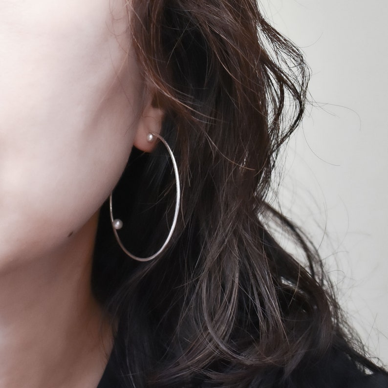 Hoop Earrings with Freshwater Pearls