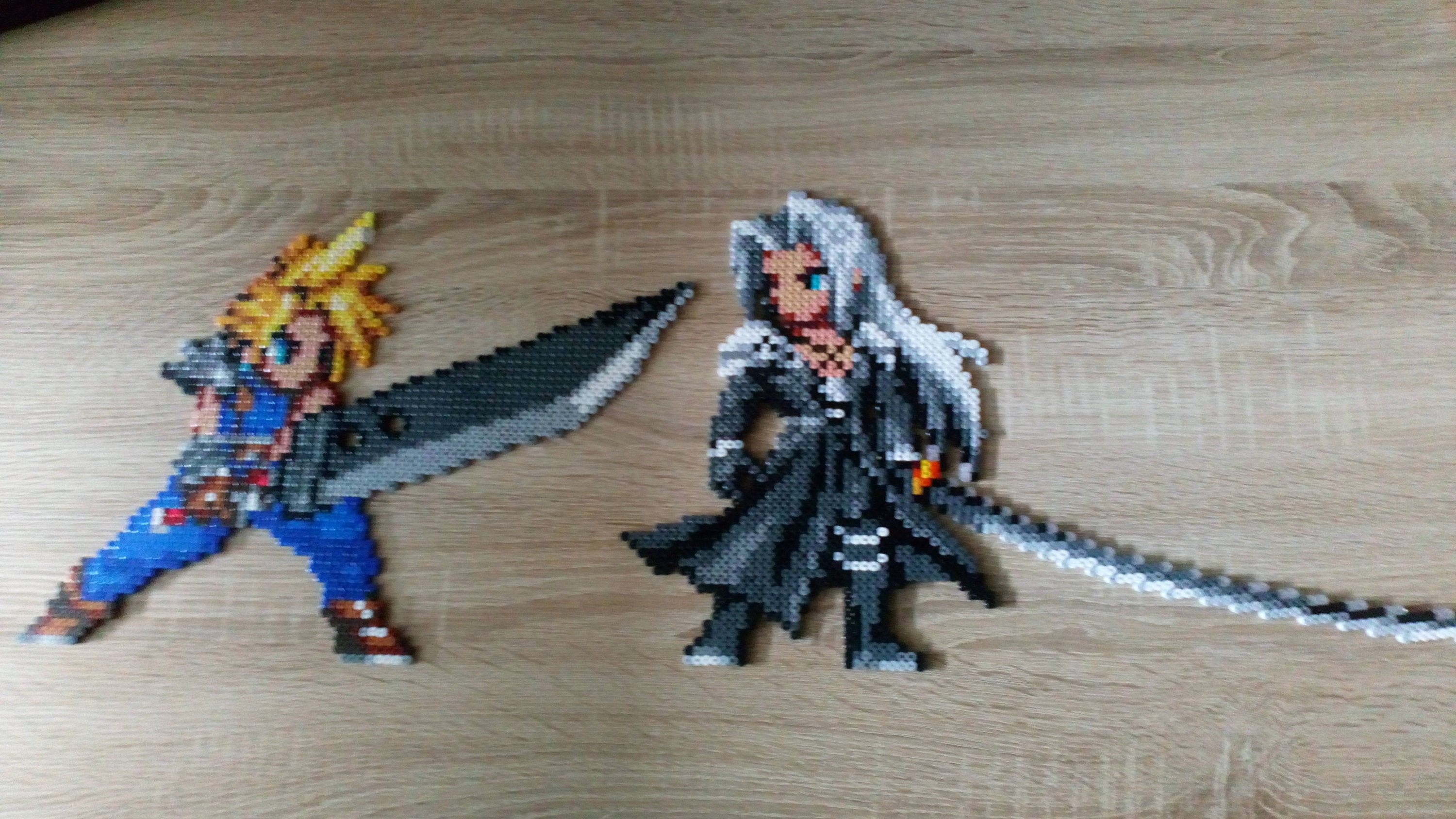 Final Fantasy, Perler, Bead Pixel Art, Red Mage, Black Mage, White Mage,  Fighter, Thief, Monk 