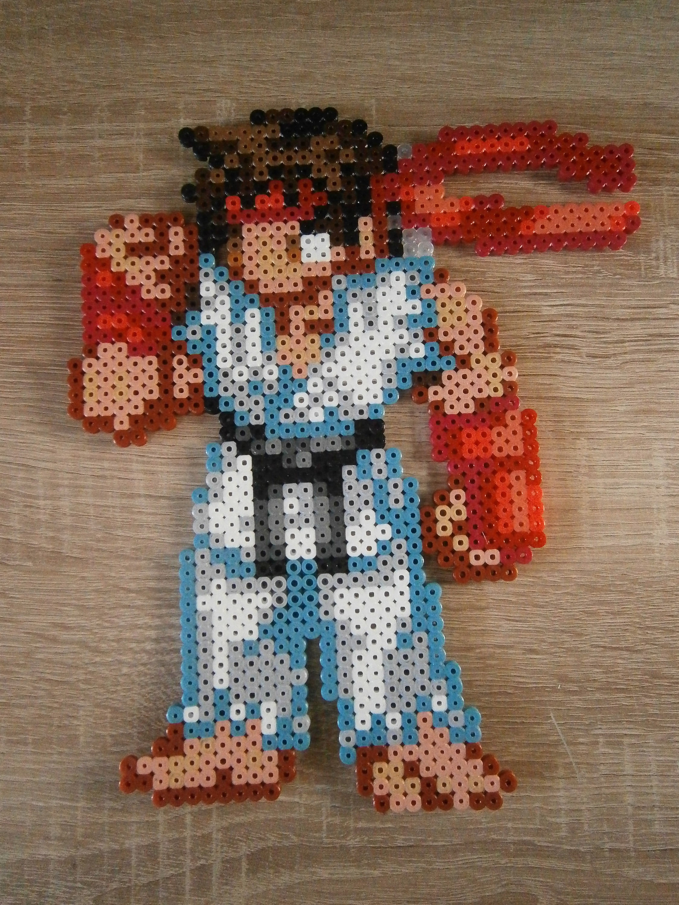 Just finished ironing Street Fighter Alpha 3 Ryu sprite in perler beads. :  r/beadsprites