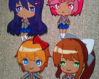 Doki doki litterature club chibi perler beads