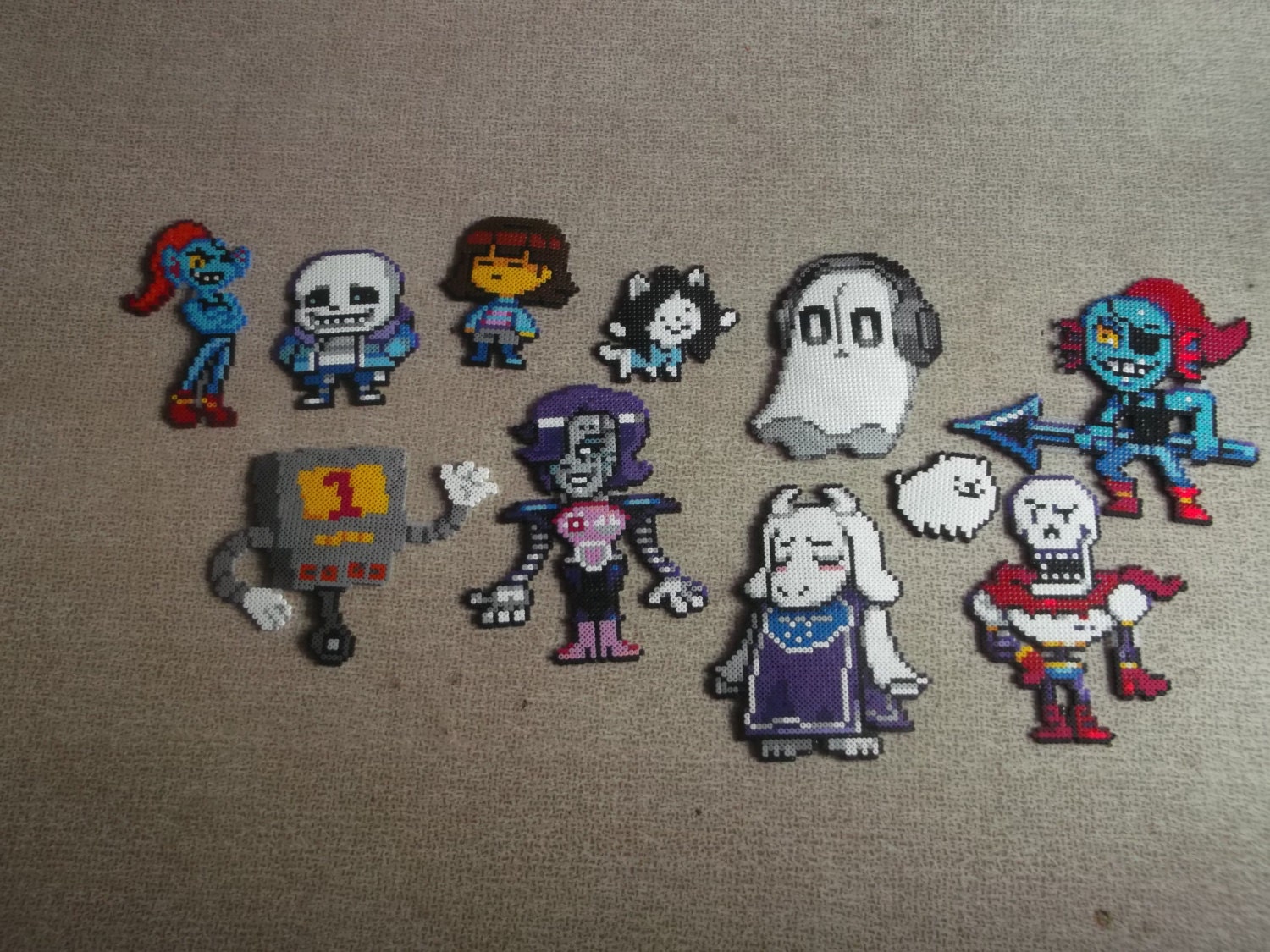 Undertale Perler Bead Pixel Art - Sans, Papyrus, Toriel, Undyne