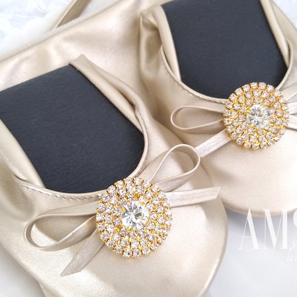 champagne ballet flats