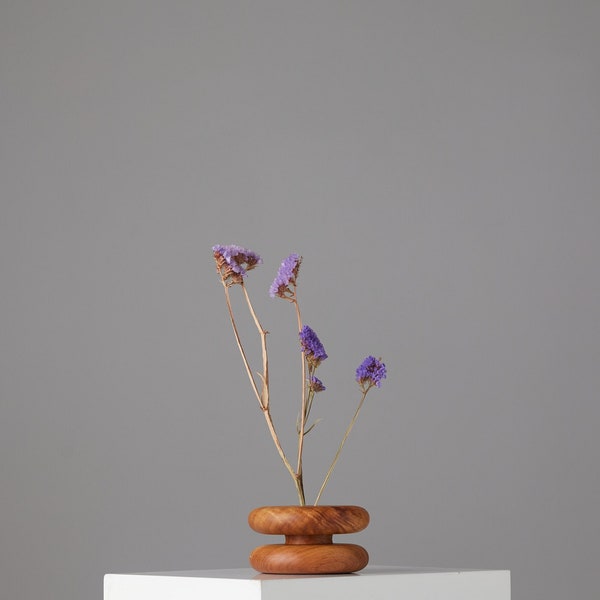 River Rock Vase | Bud Vase | Wood Vase | Turned Wood | Reclaimed Wood | Camphor | Walnut