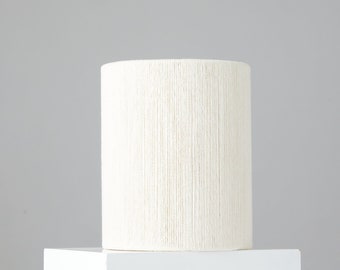 Woven Drum Lampshade: Recycled Cotton, Handstrung Shade - 8x10"