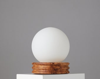 Moonwake Lamp Camphor  | Table Lamp | Globe Lamp | Moon Lamp | Wood Lamp | Dimmer Switch