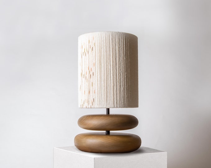 River Rock Lamp Antique Poplar Etsy