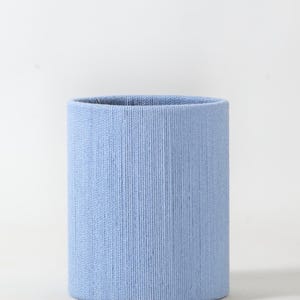 Woven Drum Lampshade: Recycled Cotton, Handstrung Shade - 8x10" image 4
